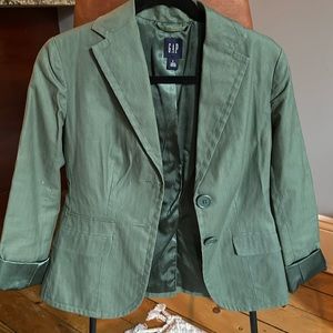 Gap Green Satin Lined Blazer